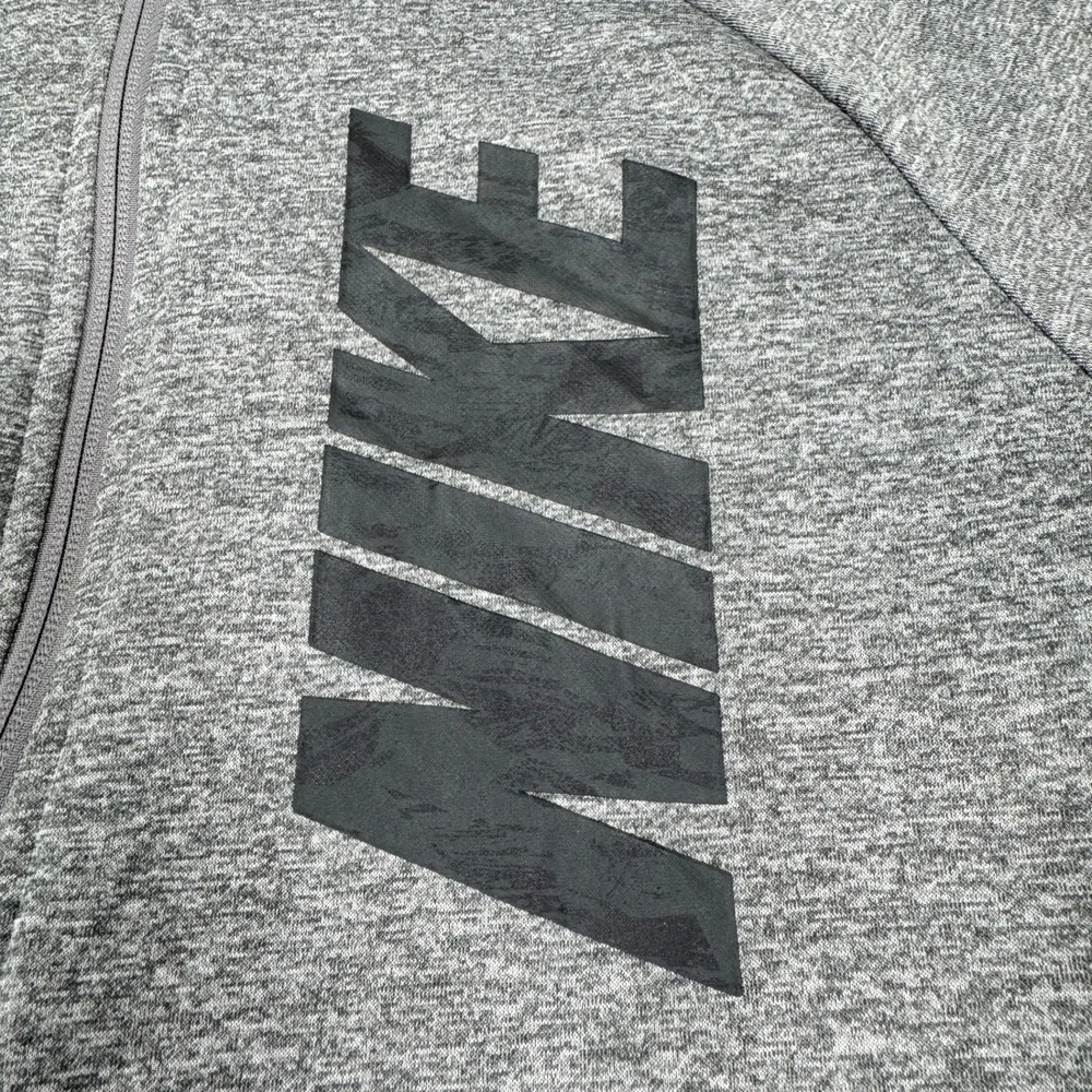 Nike Dri-FIT Mens XL Heather Gray Full Zip Hoodie Sweatshirt Athletic Training